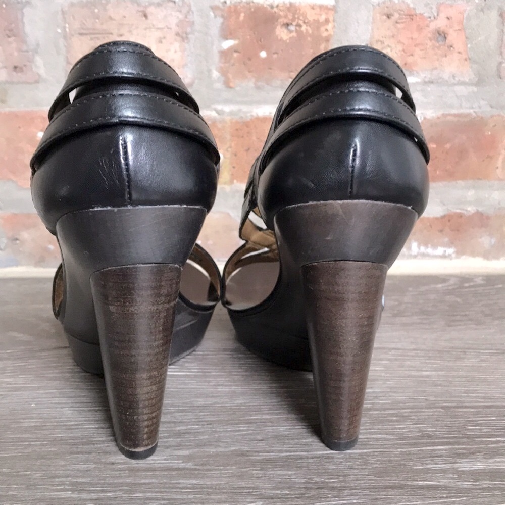 Givenchy Strap Wood Leather Platform Heels. - image 3